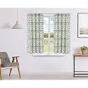 Amazon Brand - Solimo 100% Cotton Semi Sheer Curtains, 5 Feet (Set of 2), Multi Dashes, Eyelet, Floral