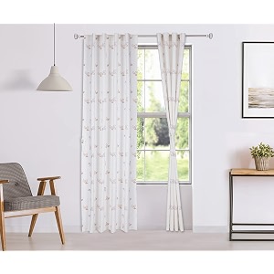 amazon brand - solimo 100 cotton rod pocket opaque door curtains 7 feet set of 2 dry leaf white