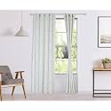 Amazon Brand - Solimo 100% Cotton Opaque Door Curtains, 7 Feet (Set of 2), Leafy Steam, Eyelet, Leafy Steam, Multi, Floral