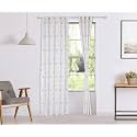 Amazon Brand - Solimo 100% Cotton Rod Pocket Opaque Door Curtains, 7 Feet (Set of 2), Dry Leaf, White