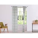 Amazon Brand - Solimo 100% Cotton Long Door Semi Sheer Curtains, 9 Feet (Set of 2), Multi Dashes, Eyelet, Floral