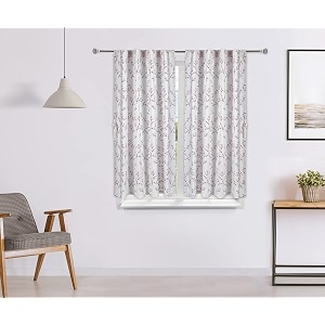 amazon brand - solimo 100 cotton opaque window curtains 5 feet set of 2 cherry blossom rod pocket curtains floral