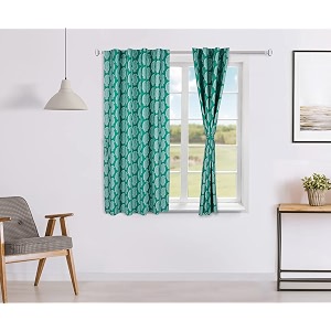 amazon brand - solimo 100 cotton rod pocket opaque window curtains 5 feet set of 2 paisley blue