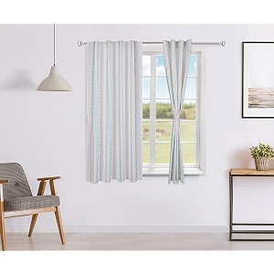 amazon brand - solimo 100 cotton window semi sheer curtains 5 feet set of 2 vertical leaf eyelet vertical leaf white floral