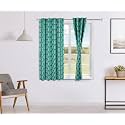 Amazon Brand - Solimo 100% Cotton Rod Pocket Opaque Window Curtains, 5 Feet (Set of 2), Paisley Blue