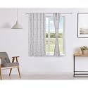 Amazon Brand - Solimo 100% Cotton Rod Pocket Opaque Window Curtains, 5 Feet (Set of 2), Dry Leaf, White