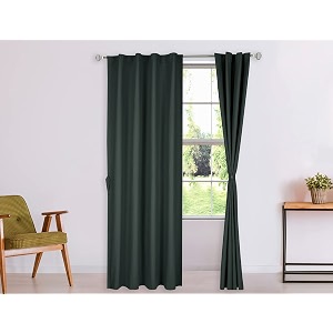 amazon brand - solimo 100 solid cotton long door semi sheer curtains 9 feet set of 2 grey rod pocket curtains