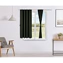 Amazon Brand - Solimo 100% Solid Cotton Window Semi Sheer Curtains, 5 Feet (Set of 2), Green, Rod Pocket Curtains