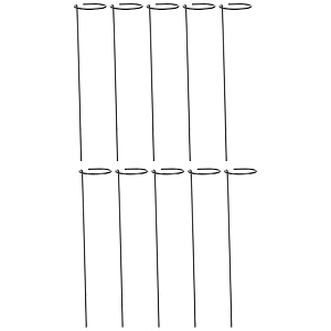 amazon brand - solimo 16 inch super long and strong trellis metal plant support green 16 x 3 inches pack of 10  supporters for climbing vines rust resistance