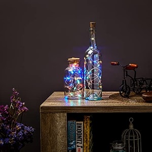 amazon brand - solimo 2m 20 leds bottle cork string light for decoration - multicolor pack of 2