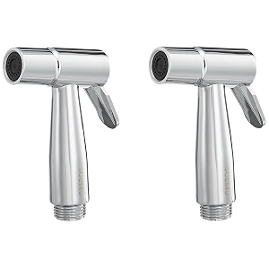 amazon brand - solimo acrylonitrile butadiene styrene health faucet gun only  chrome finish pack of 2