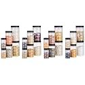 Amazon Brand - Solimo Airtight Premium Plastic Storage Container Set (24 Pieces, Diamond Checkered Pattern Jars)