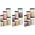 Amazon Brand - Solimo Airtight Premium Plastic Storage Container Set (24 Pieces, Diamond Checkered Pattern Jars)