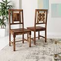 Amazon Brand - Solimo Brinyl Seating Chair (Solid Sheesham Wood, Natural Finish, 2 Pieces)