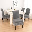 Amazon Brand - Solimo Bubble Chair Cover with Skirt Polyester and Spandex Fabric | Pack of 4 (Grey)