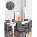 Amazon Brand - Solimo Bubble Chair Cover with Skirt Polyester and Spandex Fabric | Pack of 6 (Grey)