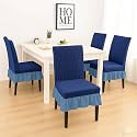 Amazon Brand - Solimo Bubble Chair Cover with Skirt Polyester and Spandex Fabric | Pack of 4 (Blue)