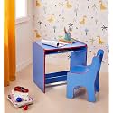 Amazon Brand - Solimo Bubblehead Engineered Wood Prime Study Table with Chair for Kids (Matte Finish, Blue), 61 Centimeters