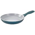 Amazon Brand - Solimo Ceramic Frying Pan 24cm | Non-Stick Aluminium Tawa | Induction & Gas | BPA-Free & PFOA-Free | Ergonomic Handle | Even Heat Distribution | Dishwasher Safe | BIS Certified - Blue