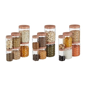 Solimo Checkered Jar Container Set - 18