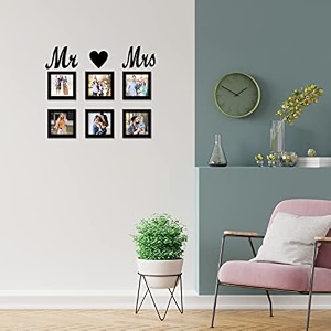 amazon brand - solimo set of 2 black amp white photo frames with mount paper 6 x 8 inch - 2