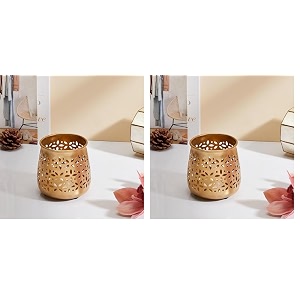 amazon brand - solimo decorative metal urban lantern and tealight candle holder  home dcor amp gifting pack of 2