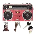 Amazon Brand - Solimo Designer Wall Mount Wooden Key Holder for Home | Radio Design | 5 Hooks