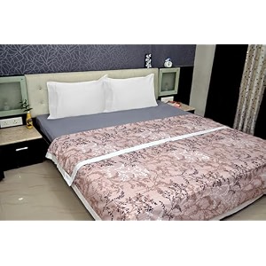amazon brand - solimo double microfiber quilt100 microfiber exterior120 gsmfor mild winters and ac rooms ditsy grey