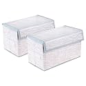 Amazon Brand - Solimo Drawer Storage Box|Clothes Drawer Organizer With Handle|Transparent Lid With Velcro|Wardrobe Organizer For Books|Jute-Print Storage Box (Grey, Pack Of 2), Non-Woven, Clothing