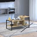 Amazon Brand - Solimo Mia Engineered Wood Center Table/Coffee Table for Living Room with Steel Legs