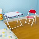 Amazon Brand- Solimo Folding Study Table and Chair Set for Kids | Blue