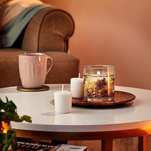 amazon brand - solimo gel candle with 2 free refills for home dcor amp gifting 1 gel candle  2 refills
