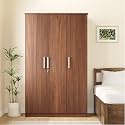 Amazon Brand - Solimo Grants Engineered Wood 3 Door Wardrobe (Asian Walnut Finish)