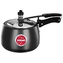 Amazon Brand - Solimo Hard Anodised Pressure Cooker With Stainless Steel Lid, 3 Liter|Induction and Gas Stove Compatible