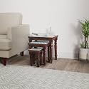 Amazon Brand - Solimo Iskat Nesting Table, Set of 3 (Solid Sheesham Wood, Natural Finish)