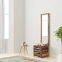 Amazon Brand - Solimo Longmont Dressing Table with Open Shelf Storage (Solid Sheesham Wood, Natural Finish)