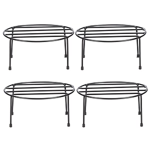 amazon brand - solimo metal flower pot stand black set of 4 round  gamla stand for home  plant stand for balcony  premium flower pot stand  plant stand for living room  shbljplits804 