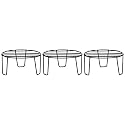 Amazon Brand - Solimo Metal Flower Pot Stand (Black, Set of 3, Round)| Gamla Stand for Home | Plant Stand for Balcony | Premium Flower Pot Stand | Plant Stand for Living Room