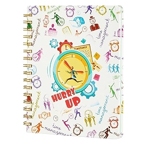 amazon brand - solimo minute manager wirebound notebook  80 gsm  160 pages 165 x 215 mm