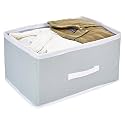 Amazon Brand - Solimo Multipurpose Rectangular Foldable Storage Box, Drawer Storage and Cloth Organizer (Grey)
