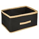 Amazon Brand - Solimo Multipurpose Rectangular Foldable Storage Box, Drawer Storage and Cloth Organizer (Black)