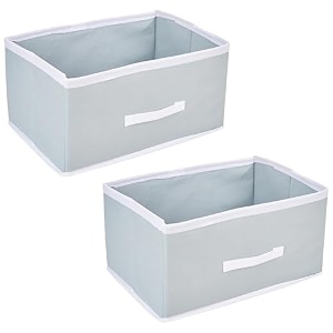solimo multipurpose foldable storage boxes  drawer storage and cloth organizer  pack of 2 gray non-woven