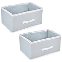 Solimo Multipurpose Foldable Storage Boxes | Drawer Storage and Cloth Organizer | Pack of 2 (Gray, Non-woven)