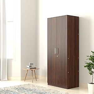 amazon brand - solimo neymar engineered wood wardrobe walnut 3 door