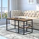 Amazon Brand - Solimo Isla Engineered Wood Center Table/Coffee Table for Living Room with Steel Legs