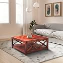 Amazon Brand - Solimo Nyckel Solid Sheesham Wood Coffee Table with Bottom Shelf (Honey Finish)