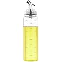 Amazon Brand - Solimo Oil Pourer, Leak-proof and Spill-proof with Measurements; Microwave-safe, Freezer-safe, and Dishwasher-safe, Borosilicate Glass, 500 ml