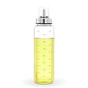 Amazon Brand - Solimo Oil Pourer with Leak-proof and Spill-proof Plastic Closure, and Measurements; Microwave-safe, Freezer-safe, and Dishwasher-safe, Borosilicate Glass, 500 ml
