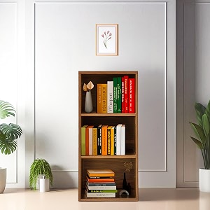 amazon brand - solimo opera 3ft open book shelf  leon teak finish 904029 cm termite amp moisture resistant engineered wood easy to clean eco-friendly storage organizer