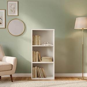 amazon brand - solimo opera 3ft open book shelf 3 shelves termite amp moisture resistant engineered wood easy to clean eco-friendly storage organizer  forsty white finish904029 cm